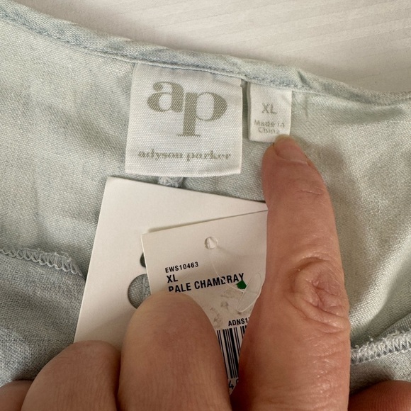 Adyson Parker Chambray Ruffle Blouse XL Cottagecore Feminine Coastal Prairie - Picture 4 of 10